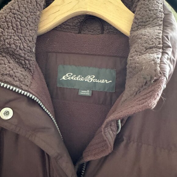 Eddie Bauer Plum Purple Down Filled Long Coat Size Small - Picture 4 of 7